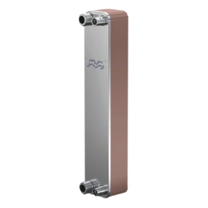Intercambiador de calor Alfa Laval modelo CB24, medidas 393 mm de alto y 76 mm de ancho, máxima presión 37 barg